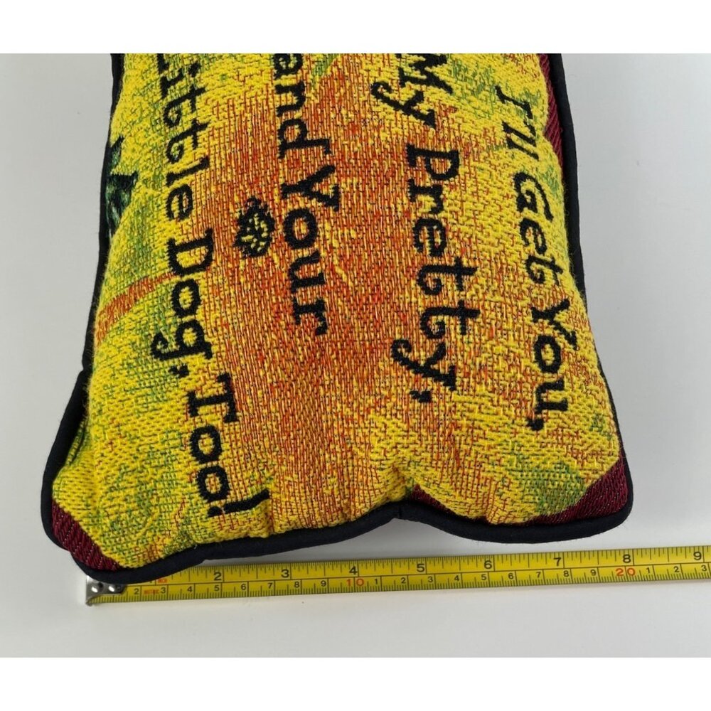 Wizard Of Oz Wicked Witch Tapestry Pillow With "Ill Get You My Pretty" Quote - Picture 10 of 10